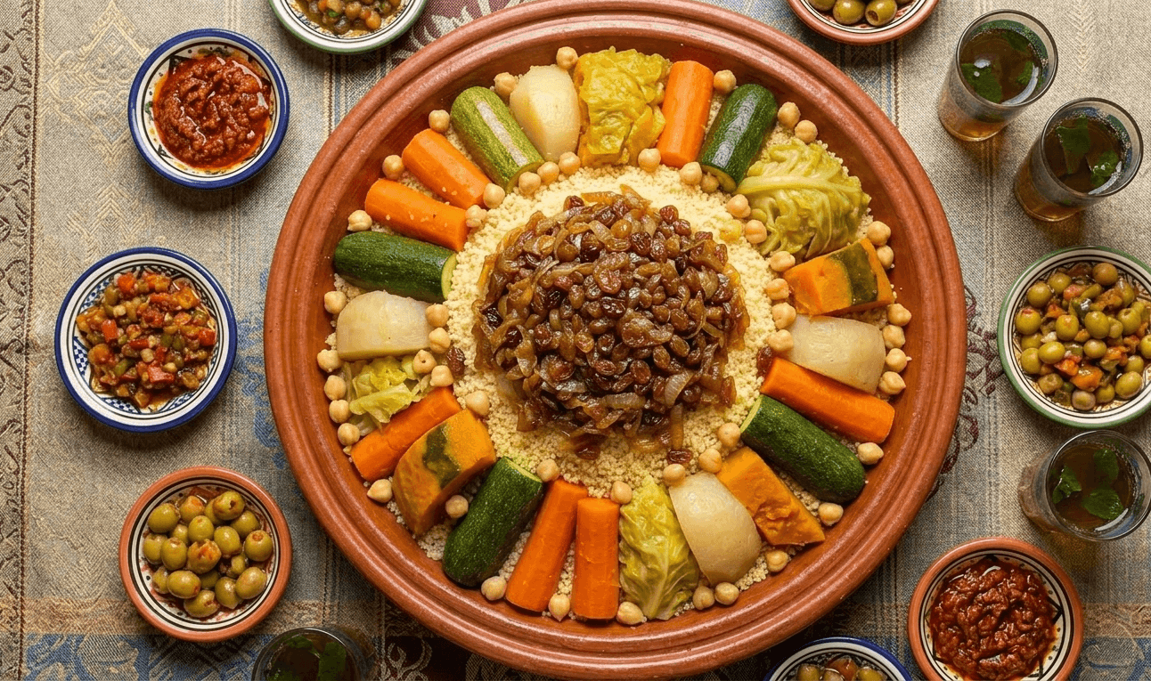 Authentic Moroccan Couscous with Seven Vegetables