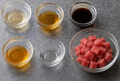Fresh Tuna Poke Bowl Recipe | Healthy & Easy Summer Bowl 4 Fresh tuna poke bowl with mango, avocado, radish and rice served at Riad Kitchen